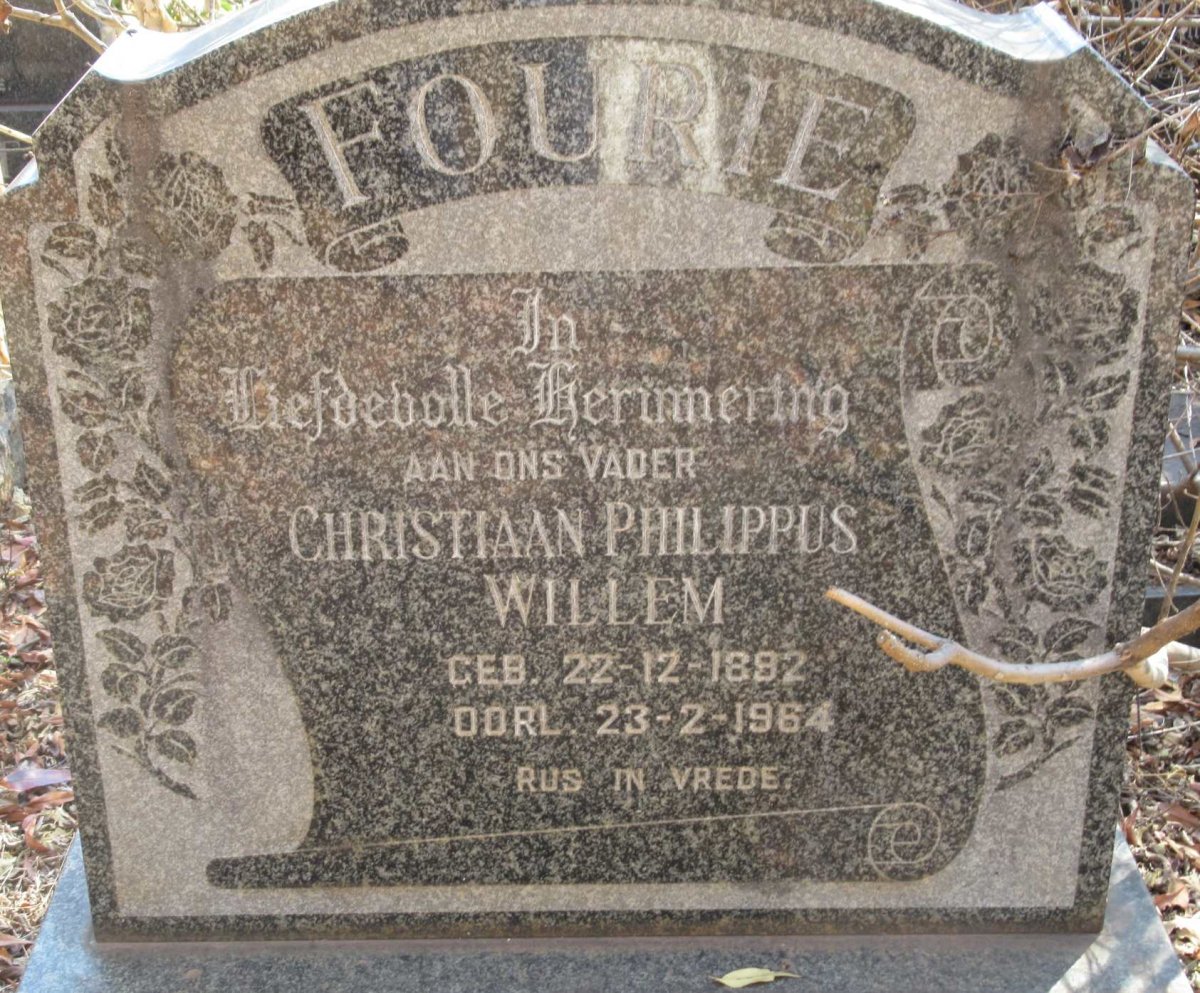 FOURIE Christiaan Philippus Willem 1892-1964