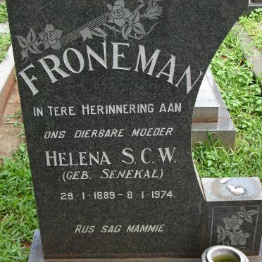 FRONEMAN Helena S.C.W. nee SENEKAL 1889-1974