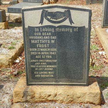 FROST Matthys W. 1886-1943