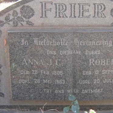 FRIER Robert 1904-1963 &amp; Anna J.G. 1905-1963