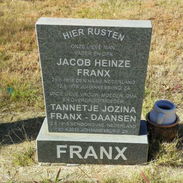FRANX Jacob Heinze 1918-1976 &amp; Tannetje Jozina FRANX-DAANSEN 1915-2010