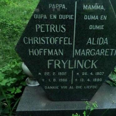 FRYLINCK Petrus Christoffel Hoffman 1902-1986 &amp; Alida Margaretha 1907-1990