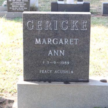 GERICKE Margaret Ann -1989