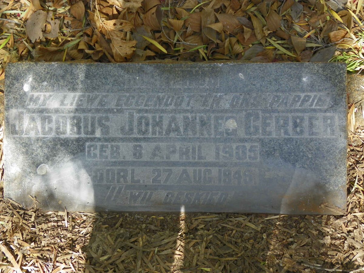 GERBER Jacobus Johannes 1905-1945
