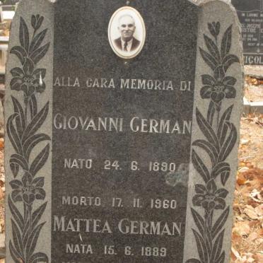 GERMAN Giovanni 1890-1960 &amp; Mattea 1889-1970