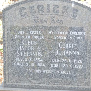 GERICKE Johanna 1920-1987 :: GERICKE Jacobus Stefanus 1954-1964