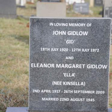 GIDLOW John 1920-1972 &amp; Eleanor Margaret KINSELLA 1917-2009