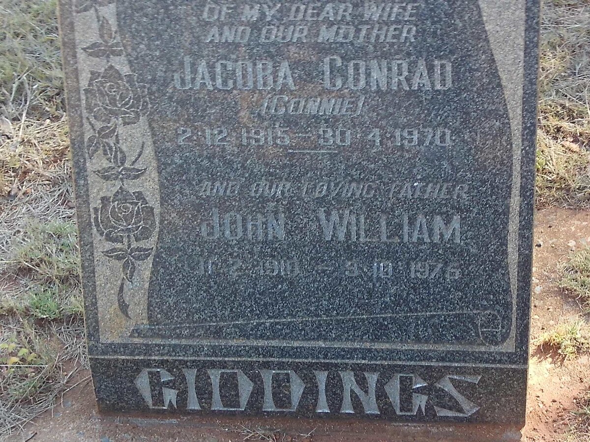 GIDDINGS John William 1910-1976 &amp; Jacoba Conrad 1915-1970