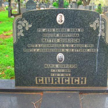 GIURICICH Matteo 1882-1948 &amp; Maria 1889-1975