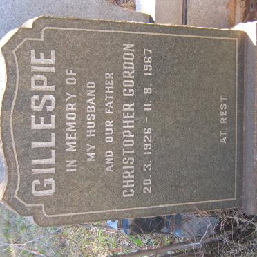 GILLESPIE Christopher Gordon 1926-1967