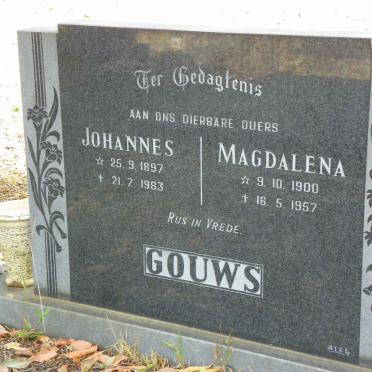 GOUWS Johannes 1897-1983 &amp; Magdalena 1900-1957