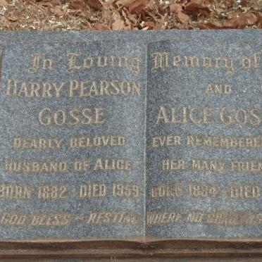 GOSSE Harry Pearson 1882-1959 &amp; Alice 1884-1961