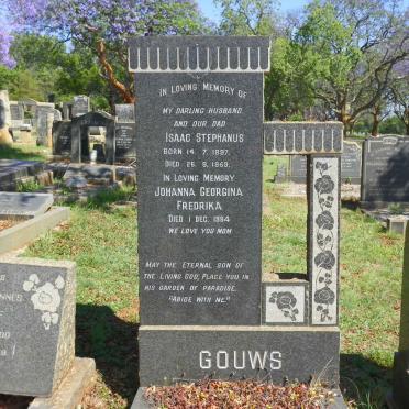 GOUWS Isaac Stephanus 1897-1959 &amp; Johanna Georgina Fredrika -1984