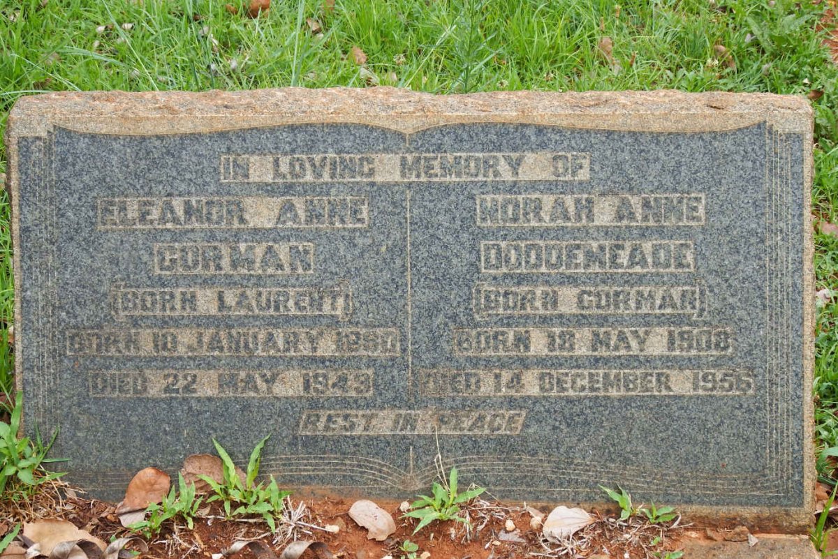 GORMAN Eleanor Anne nee LAURENT 1880-1949 :: DODDEMEADE Norah Anne nee GORMAN 1908-1956