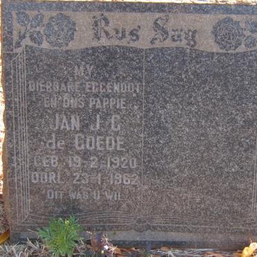 GOEDE Jan J.C., de 1920-1962