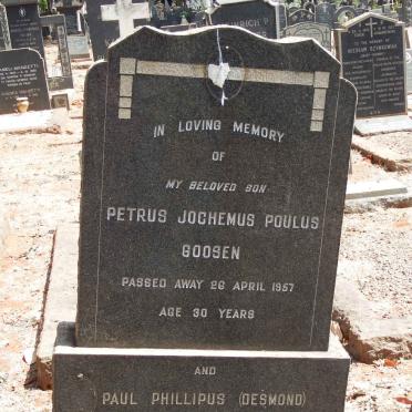 GOOSEN Petrus Jochemus Poulus -1957 :: GOOSEN Paul Phillipus -1958