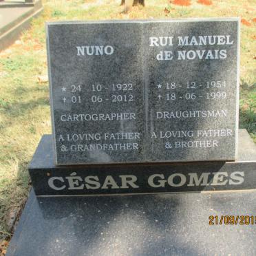 GOMES Nuno, CESAR 1922-2012 :: CESAR GOMES Rui Manuel de Novais 1954-1999