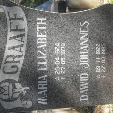 GRAAFF Dawid Johannes 1922-1985 &amp; Maria Elizabeth 1924-1979