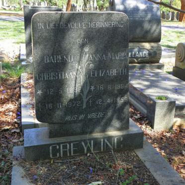 GREYLING Barend Christiaan 1892-1972 &amp; Anna Maria Elizabeth 1894-1959