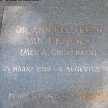 GROESBEEK Ann Elizabeth nee VAN HEERDEN 1939-1964