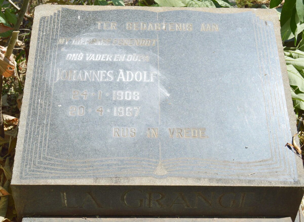 GRANGE Johannes Adolf, la 1908-1967