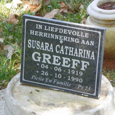 GREEFF Susara Catharina 1919-1990