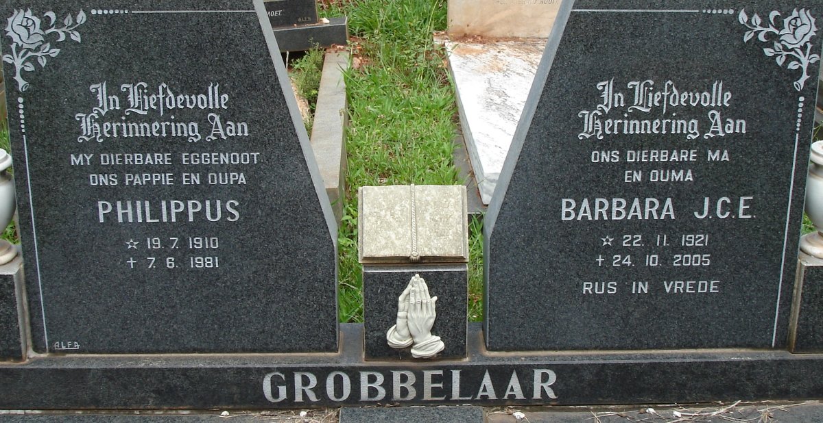 GROBBELAAR Philippus 1910-1981 &amp; Barbara J.C.E. 1921-2005
