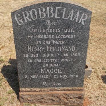 GROBBELAAR Henry Ferdinand 1918-1968 &amp; Maggie 1922-1994