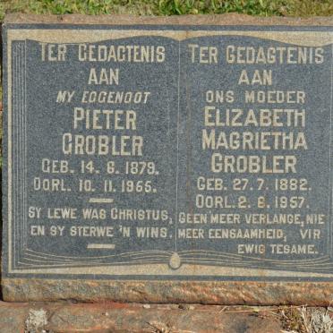 GROBLER Pieter 1879-1955 &amp; Elizabeth Magrietha 1882-1957