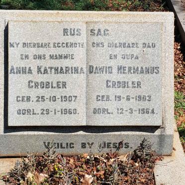 GROBLER Dawid Hermanus 1903-1964 &amp; Anna Katharina 1907-1960