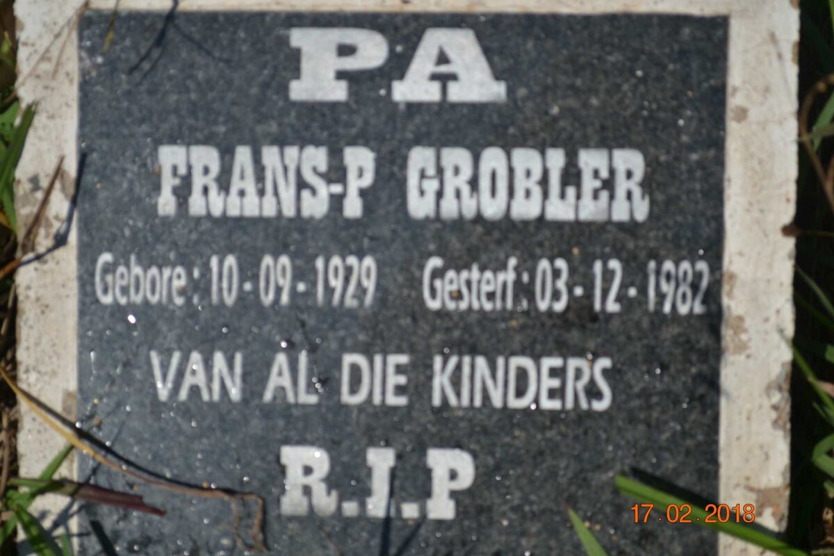 GROBLER Frans P. 1929-1982