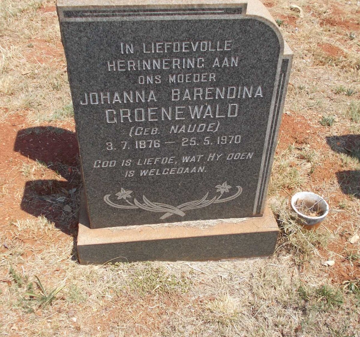 GROENEWALD Johanna Barendina nee NAUDE 1876-1970