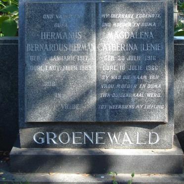 GROENEWALD Hermanus Bernardus 1917-1989 &amp; Magdalena Catherina 1916-1966