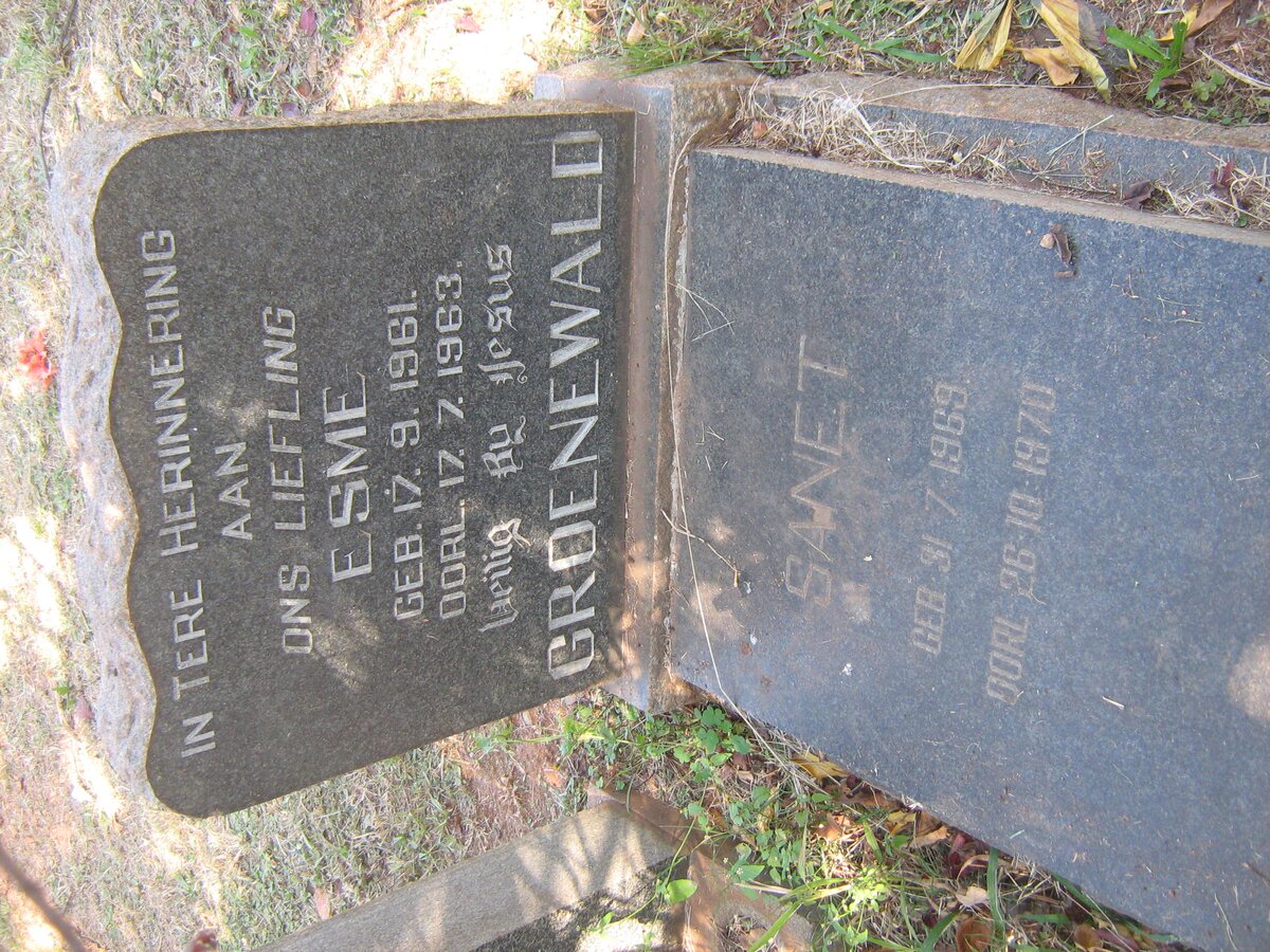 GROENEWALD Esme 1961-1963 :: GROENEWALD Sanet 1969-1970