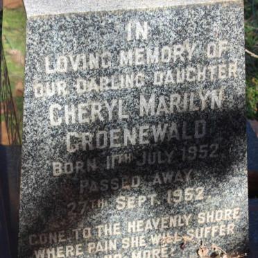 GROENEWALD Cheryl Marilyn 1952-1952