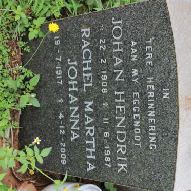GREYBE Johan Hendrik 1908-1987 &amp; Rachel Martha Johanna 1917-2009