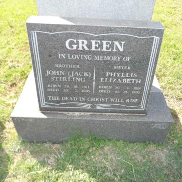 GREEN John Stirling 1911-1995 :: GREEN Phyllis Elizabeth 1914-1995