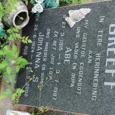 GREEFF Abe 1915-1987 &amp; Johanna S. 1924-2002