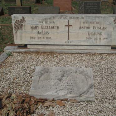 HARRIS Mary Elizabeth -1958 :: BRAUND Astor Eugean -1970