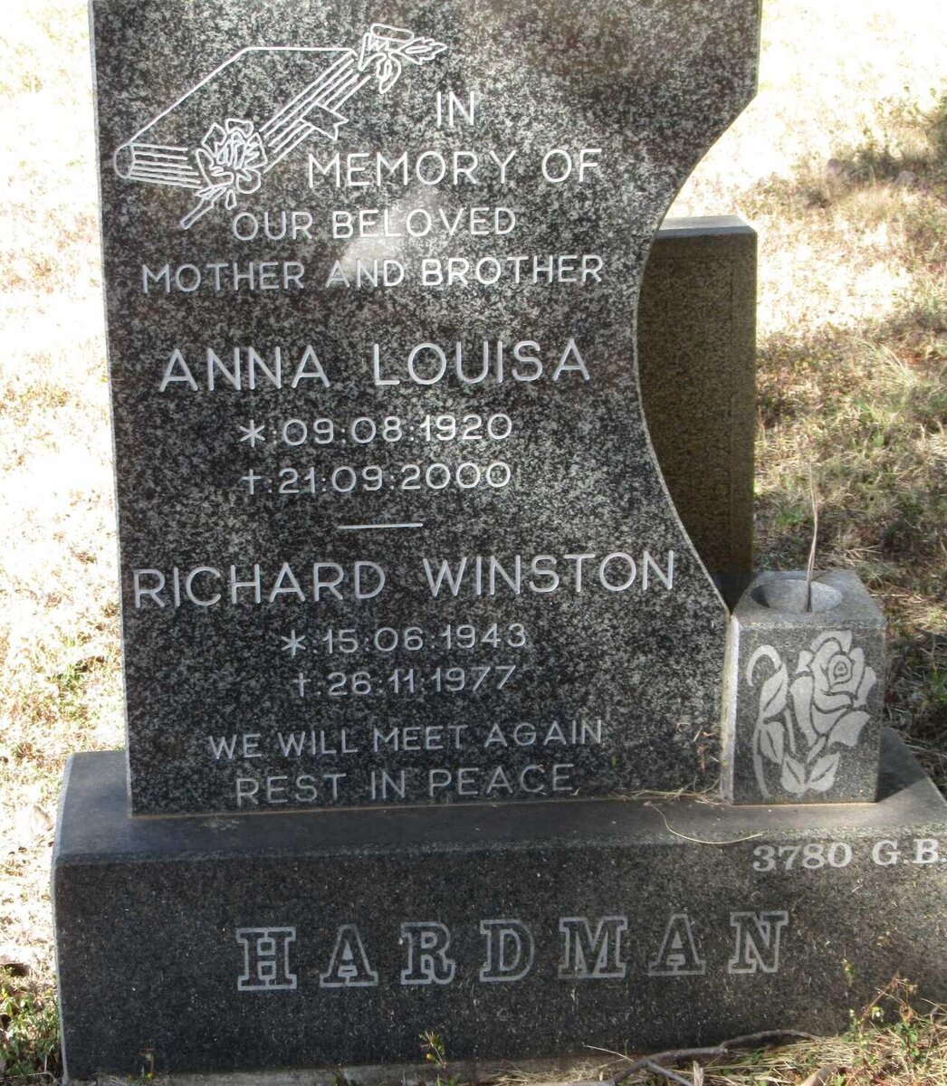 HARDMAN Anna Louisa 1920-2000 :: HARDMAN Richard Winston 1943-1977
