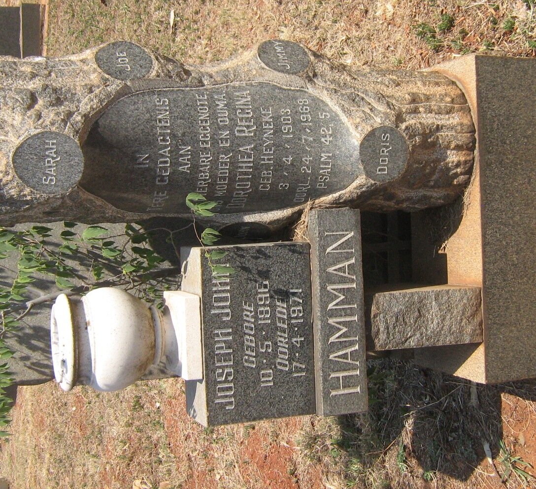 HAMMAN Joseph John 1896-1971 &amp; Dorothea Regina HEYNEKE 1903-1968