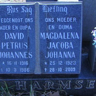HARMSE David Petrus Johannes 1916-1986 &amp; Magdalena Jacoba Johanna 1923-2009