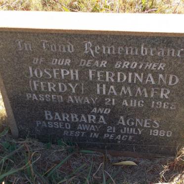 HAMMER Joseph Ferdinand -1965 &amp; Barbara Agnes -1980