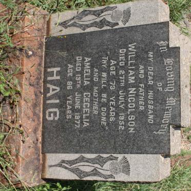 HAIG William Nicolson -1952 &amp; Amelia Cecelia -1977