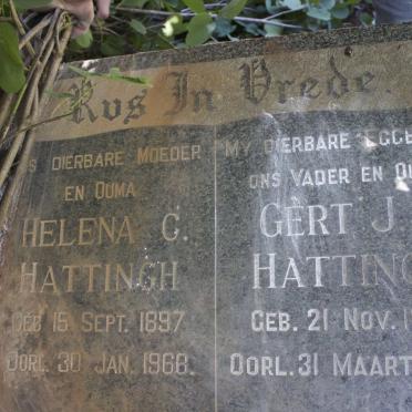 HATTINGH Gert J.A. 1895-1957 &amp; Helena G. 1897-1968