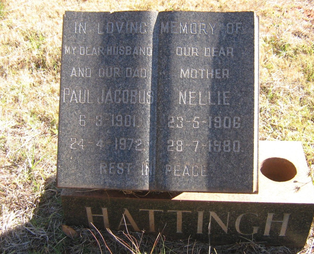 HATTINGH Paul Jacobus 1901-1972 &amp; Nellie 1906-1980