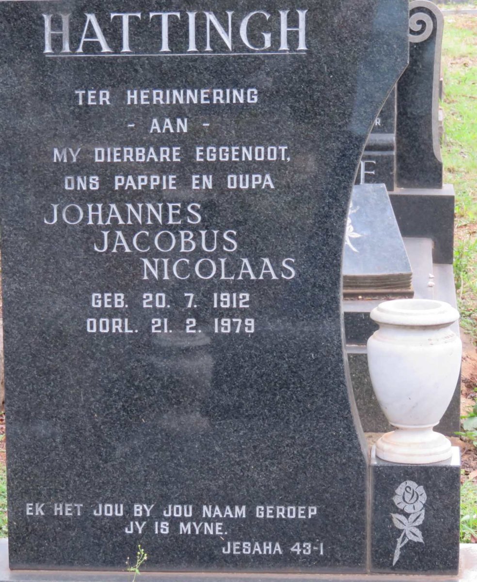 HATTINGH Johannes Jacobus Nicolaas 1912-1979