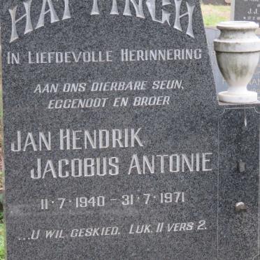 HATTINGH Jan Hendrik Jacobus Antonie 1940-1971