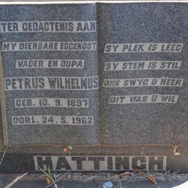HATTINGH Petrus Wilhelmus 1897-1962