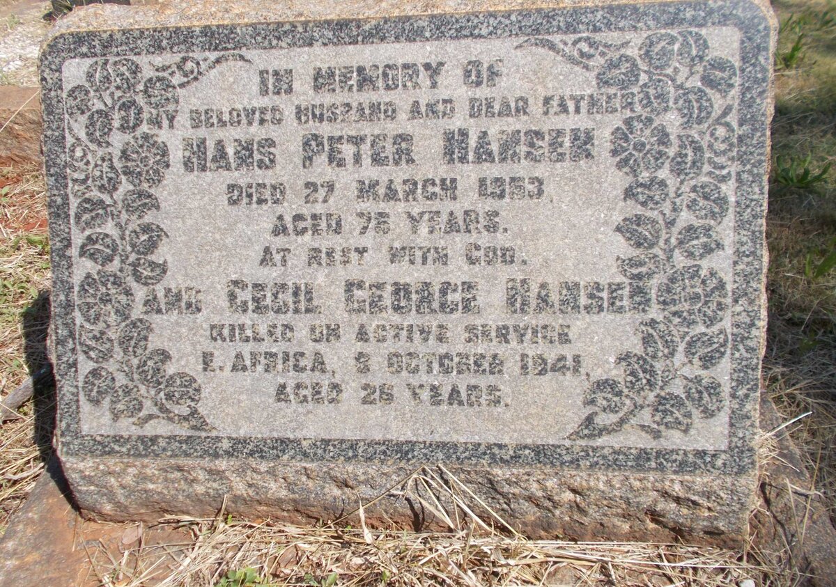 HANSEN Hans Peter -1953 :: HANSEN Cecil George -1941